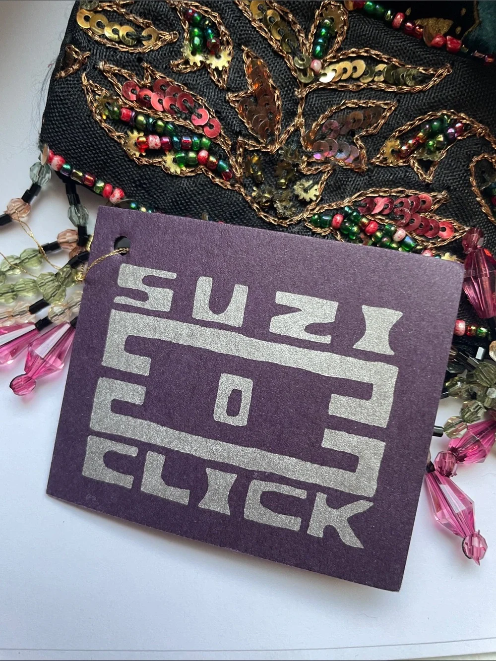 NWT SUZI O CLICK VELVET AND SILK SCARF